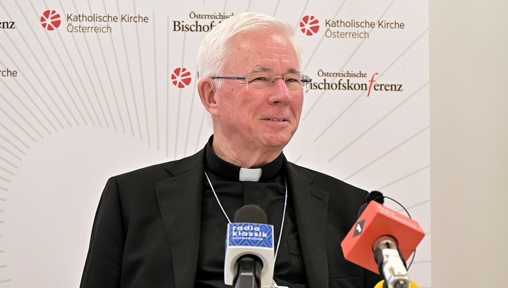 Vorsitzender der Österreichischen Bischofskonferenz bei der Pressekonferenz zur Frühjahrsvollversammlung der Bischöfe am 13. März 2026 in Wien
