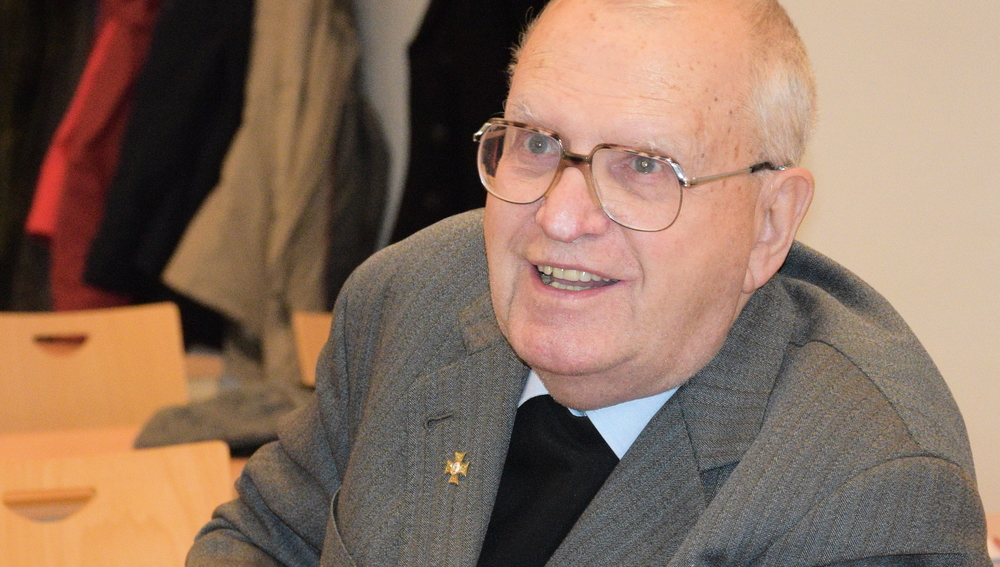 Der Salzburger Kunsthistoriker Prälat Johannes Neuhardt bei einer Tagung am 30. November 2018 zur Auflösung der Katholisch-Theologischen Fakultät Salzburg 1938