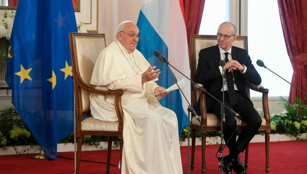 Papst Franziskus und Luxemburgs Premierminister Luc Frieden am 26.9.2024