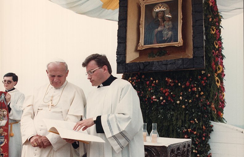 Boleslaw Jan Krawczyk mit Papst Johannes Paul II.
