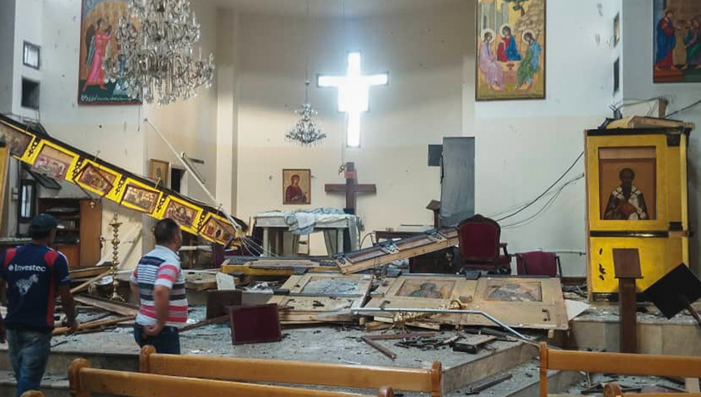 St.-Elias-Kirche in Damaskus nach Terroranschlag