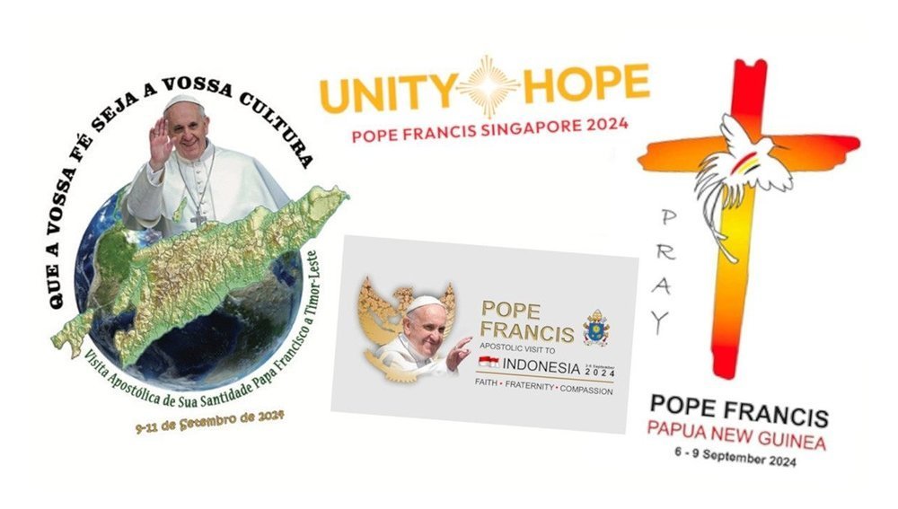 Logos der Ostasien-Reise von Papst Franziskus 2024