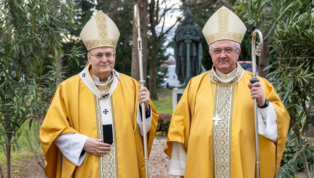 Kardinal Peter Erdö (l.) und Bischof Andras Veres